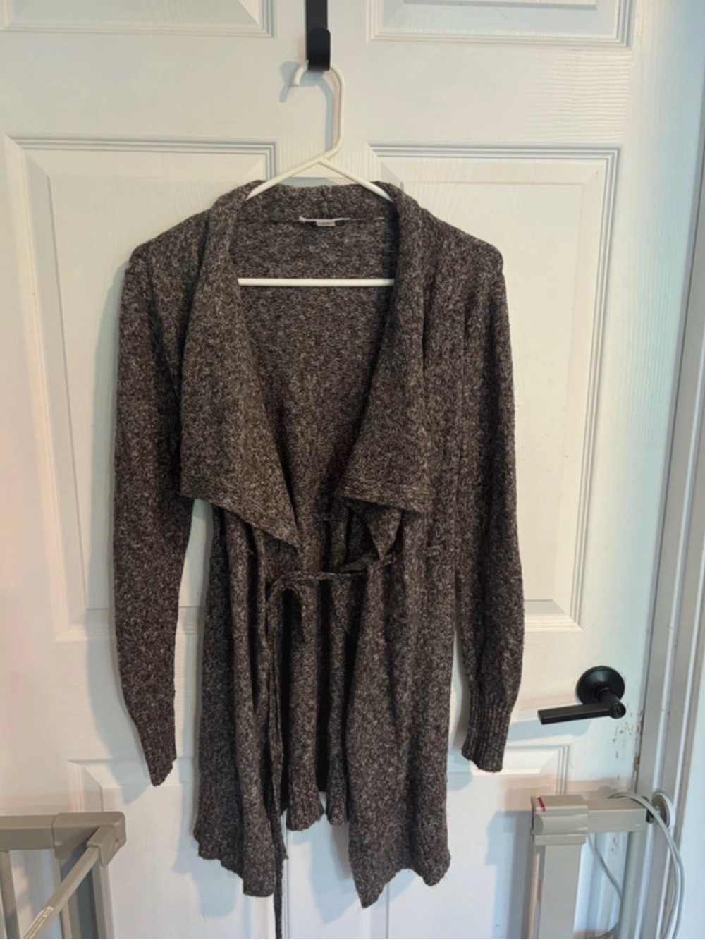 Motherhood Marled Dark Gray Open-Front Cardigan